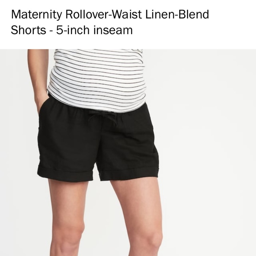 Old navy maternity shorts black linen blend 2XL